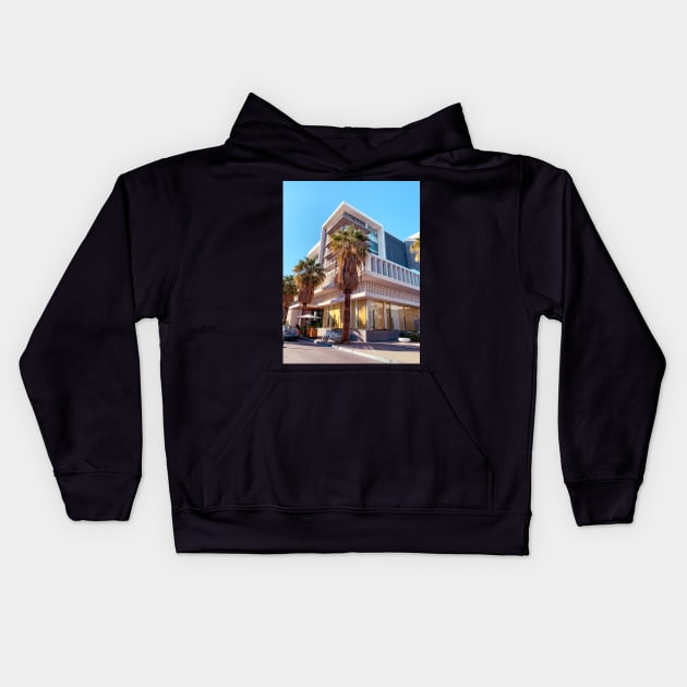 Midcentury Modern Style Hotel in Palm Springs, CA Kids Hoodie by offdutyplaces